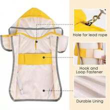 Double-Sided Waterproof Dog Raincoat - Yellow Double-Layered Outerwear, All-Weather Protection - Yellow - View 4