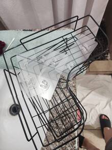 Black Iron Bathroom Shelf 26cm Bathroom Tripod Organizer Suitable For Rental Apartments 1/2/3/4pcs - Màu đen, 4 cái - Xem 5