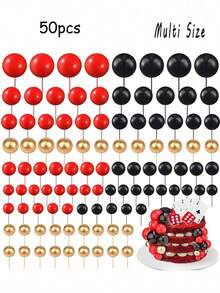 Colorful Spherical Cake Decorations, Foam Ball Cake Decorations, Spherical Cake Inserts Decorative Balls, Baking Decorations For Weddings, Anniversaries, Birthdays, Christmas, Halloween, Thanksgiving (Black, Silver, White, Gold) - DIY Cake Decorating Supplies - Multicolor - View 9