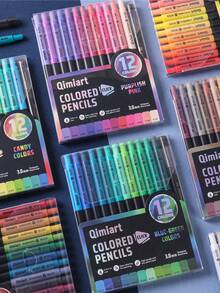 Languo Juego de 12/96 lápices de colores con punta de 3.0mm, núcleo de grafito suave a base de aceite, suministros de arte para dibujar, bocetos y libros de colorear, para estudiantes y artistas - Conjuntos - Ver 9