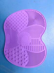 1 pieza Alfombrilla plegable de silicona para limpiar brochas de maquillaje con rejilla de secado, limpiador y secador de brochas multifuncional portátil para el hogar y viajes - Versión actualizada - Ver 11