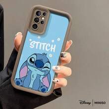 名创优品迪士尼史迪奇闪烁蓝色TPU手机壳，“STITCH”字母保护套，兼容三星S26 Ultra/S26 Edge/S26 Plus/S26/S25 Ultra/S25 Plus/S25/S25FE/S25Edge/S24 Ultra/S24 Plus/S24/S24FE/S23FE/S23 Ultra/S23 Plus/S23/S22 Ultra/S22 Plus/S22/S21 Ultra/S21 Plus/S21/A15/A16/A17/A23/A24/A25/A26/A33/A34/A35/A36/A52/A53/A54/A55/A56/A71/A72/A73，圣诞礼物送给女朋友 - 白色 - 查看 5