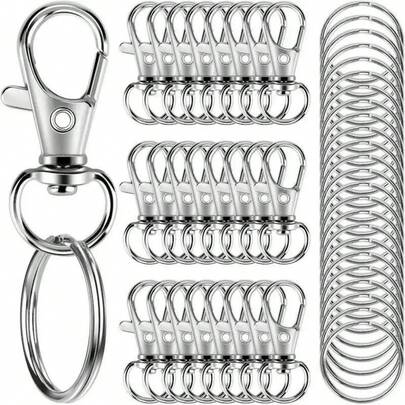 100 Móc Khóa/50 Vòng Khóa/50 Khóa Kẹp Tôm Hùm Xoay Dùng Cho Móc Khóa/Dây Đeo, Làm Trang Sức/Đồ Thủ Công Mỹ Nghệ