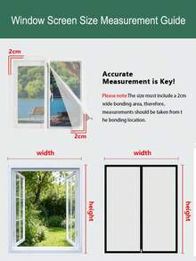 1片自粘式窗纱，可拆卸拉链式纱窗，防虫蚊帐，有效阻挡昆虫 - 白色 - 查看 9