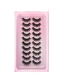 20 Pairs Natural & Fluffy False Eyelashes Set - Extra Long Cat Eye Lashes, Soft & Skin-Friendly, Suitable For Daily Use And Special Occasions, Reusable, Fit All Eye Shapes - Black - View 8