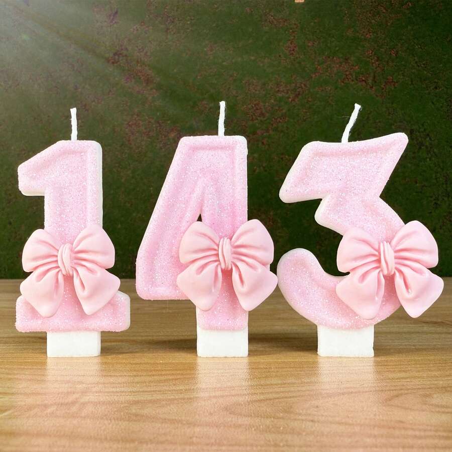 1 nến sinh nhật số, nến màu hồng số 0-9, nến tiệc lãng mạn được ưa chuộng trên toàn cầu để trang trí bánh sinh nhật, nến tiệc kỷ niệm ngày lễ, quà tặng chữ số sáng bóng cho lễ tốt nghiệp, đám cưới