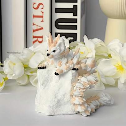 1 mô hình mèo rồng in 3D tích hợp hoàn toàn, có thể cử động, màu da - Các khớp có thể di chuyển tự do - Có thể tạo hình tùy ý - Đồ trang trí sưu tầm sáng tạo / Trang trí nhà cửa, thích hợp cho Giáng sinh, Lễ Phục sinh, Ngày lễ tình nhân, Năm mới, trang trí nhà và xe hơi.