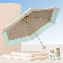 Portable Women's Sun Protection Umbrella, Dual-Use 5-Fold Ultralight Compact Umbrella, UV Protection, Sunshade And Rainproof - Multicolor - View 16