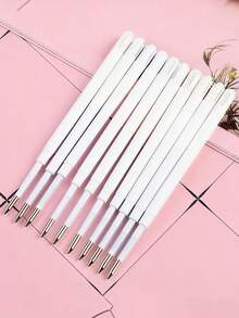 3支/7支装心形金属圆珠笔，按压式设计，优雅女士圆珠笔，简约印花圆珠笔，适合日记和送礼，精美钢笔礼品，办公及学习日记笔，婚礼、情人节、感恩节、毕业礼物 - 愛心筆 - 查看 11