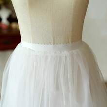 1 pièce Jupon en maille long de 90 cm pour femmes, jupon sans os blanc/noir, jupon Lolita ajustable, jupe en tulle pour fille douce, jupe nuage, peut être portée comme jupe extérieure - multicolore - Voir 5