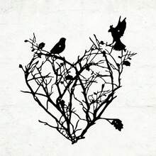 1pc Life Tree Heart & Bird Metal Wall Art Decor, Decorative Sculpture, Farmhouse Kitchen Decor, Living Room Office Home Decoration, Outdoor Porch Deck Wall Sign, Metal Art Piece - Black - View 15