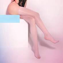 Women's Sexy Sheer Thigh-High Stockings & Summer Short Socks – Black Leggings, White Ankle Socks, Ultra-Thin, Butt-Lifting, Comfortable,  Hosiery For Parties & Daily Wear - 藍色 - 查看 7