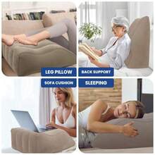 Almohada de elevación de pierna de bisonte resistente almohada inflable de cuña para dormir almohadas de piernas para dormir almohada portátil para hinchazón después de la cirugía - gris - Ver 6