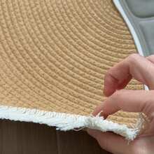 1 tấm thảm dệt thủ công có tua rua năm 2026, thảm hình bầu dục có thể giặt được, dùng cho phòng ngủ/phòng khách, thảm tua rua phong cách Nhật Bản cổ điển, thảm chống cào móng cho thú cưng. - 45*65cm - Xem 8