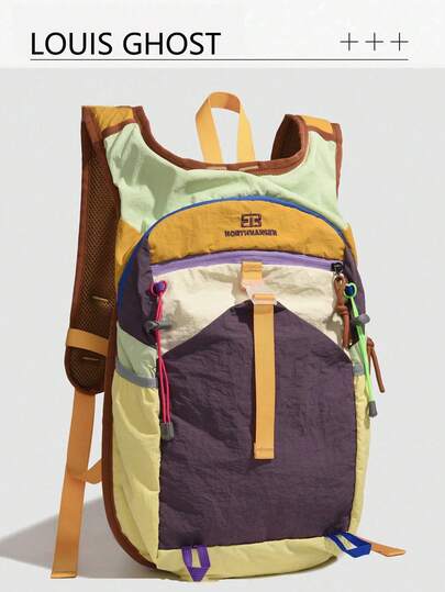 [Dopamine Outdoor Style Backpack | Color-Block Splicing Design, The Top Choice For Lightweight Travel] Widened Breathable Shoulder Straps 3D Back Padding Distrte Weight To Relieve Shoulder Pressure, Ensuring Comfort Even During Long-Term Wear. Perfect For Students Attending Classes, Commuters, And Outdoor Enthusiasts On Hiking Trips. Whether For Campus Commuting, Weekend Or Suburban Hiking, This Bag Brightens Your Mood With Its Fresh Colors.