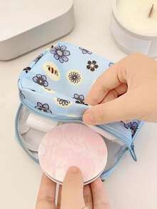 Large Capacity Sanitary Pad Storage Bag, Tampon Storage Bag, Square Sanitary Pad Storage Bag, Cartoon Pattern Storage Bag, Portable Menstrual Products Set, Women Sanitary Products Bag - Multicolor - View 9