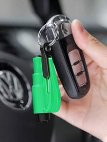 2-In-1 Emergency Cutter With Car Keychain, Hammer, Mini Fire Axe, Car Emergency Escape Tool, Window Breaker, Portable Rescue Tool Keychain, Emergency Hammer, Car Emergency Escape Equipment Window Breaker, Multi-Function Emergency Window Glass Tool Life-Saving - Easy To Break Glass And Cut Seatbelt In Emergency Situations, Multi-Color School Car Accessories, Cute Gothic Y2K Style - Multicolor - View 2