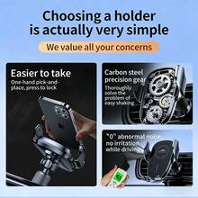 M8 Mechanical Arm Wireless Car Charger Phone Holder, Strong Clamping Force Stable Grip, No Shaking, Essential Car Travel Accessory, Material With Practical Design, Safer And More Convenient For Driving - M9 Black - View 6
