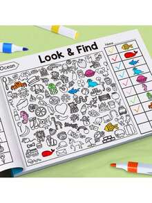 Sách vẽ tranh tìm hình ẩn, vẽ bằng bút chì, sách hoạt động tìm kiếm và vẽ tương tác, các trang chủ đề trốn tìm hấp dẫn (phân phối ngẫu nhiên), vui nhộn và đơn giản, giúp phát triển kỹ năng vẽ và thực hành, tăng cường sự tập trung và trí tưởng tượng, thích hợp làm quà tặng Giáng sinh, sinh nhật, tiệc tùng, năm mới, Halloween. - nhiều màu ngẫu nhiên - Xem 1