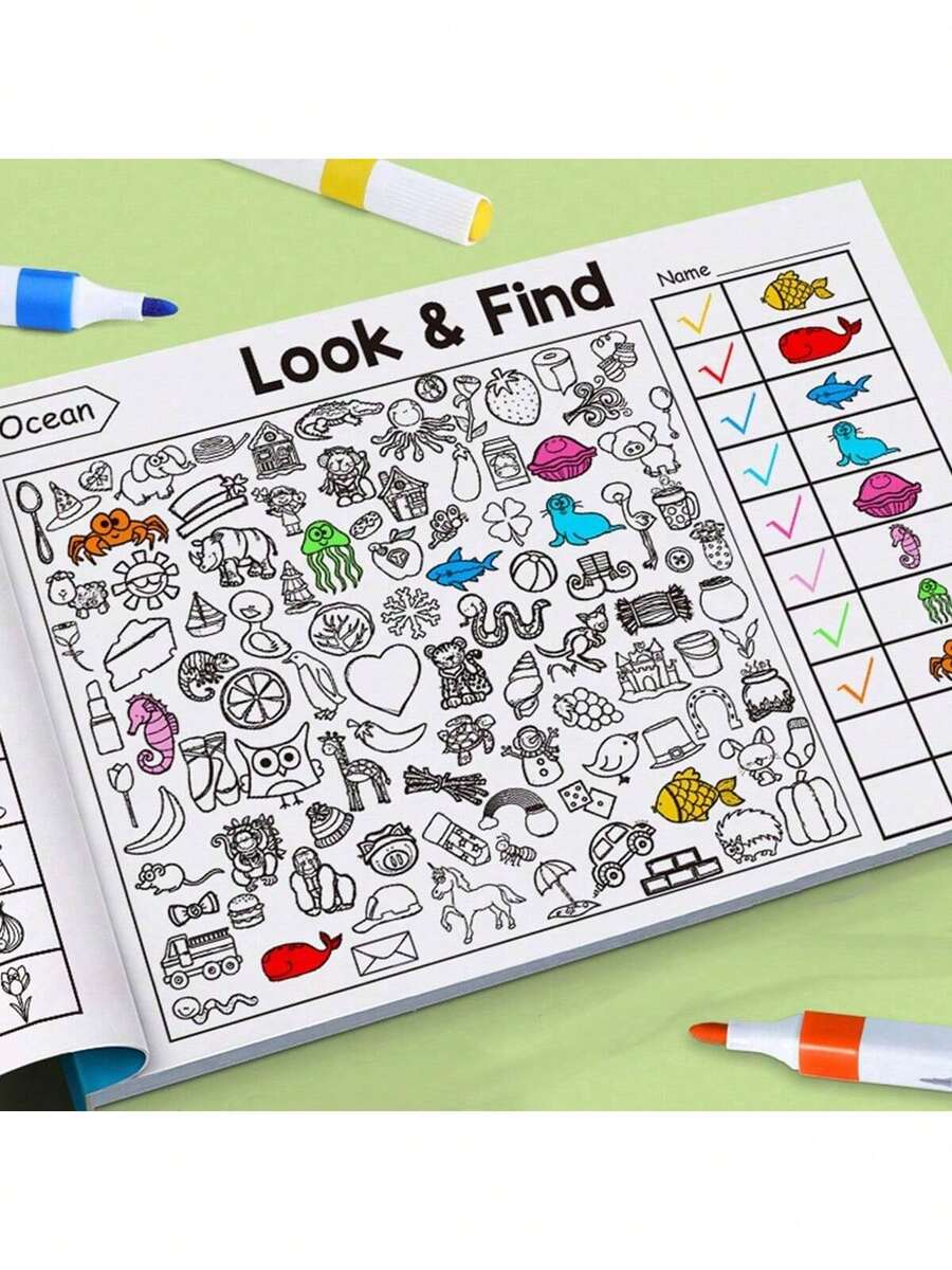 Sách vẽ tranh tìm hình ẩn, vẽ bằng bút chì, sách hoạt động tìm kiếm và vẽ tương tác, các trang chủ đề trốn tìm hấp dẫn (phân phối ngẫu nhiên), vui nhộn và đơn giản, giúp phát triển kỹ năng vẽ và thực hành, tăng cường sự tập trung và trí tưởng tượng, thích hợp làm quà tặng Giáng sinh, sinh nhật, tiệc tùng, năm mới, Halloween. - nhiều màu ngẫu nhiên - Xem 1