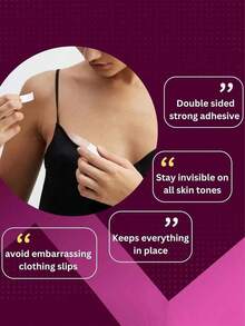 Cinta de doble cara, cinta reversible para vestidos, adecuada para tirantes de sujetador y vestidos - Cortador + 1 rollo de cinta antideslizante - Ver 4