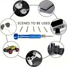 Bộ tua vít mini đa năng 5 trong 1, tua vít từ tính bằng thép S2, thích hợp để sửa chữa kính mắt, kính thời trang, đồ điện tử, điện thoại, trang sức, có nắp lưng tháo rời. - D-màu xanh - Xem 2