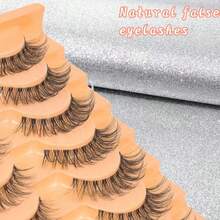 10对假睫毛，自然浓密卷翘3D透明棒状假睫毛，长度6-15mm，舒适柔软，可爱迷人。 - 查看 4