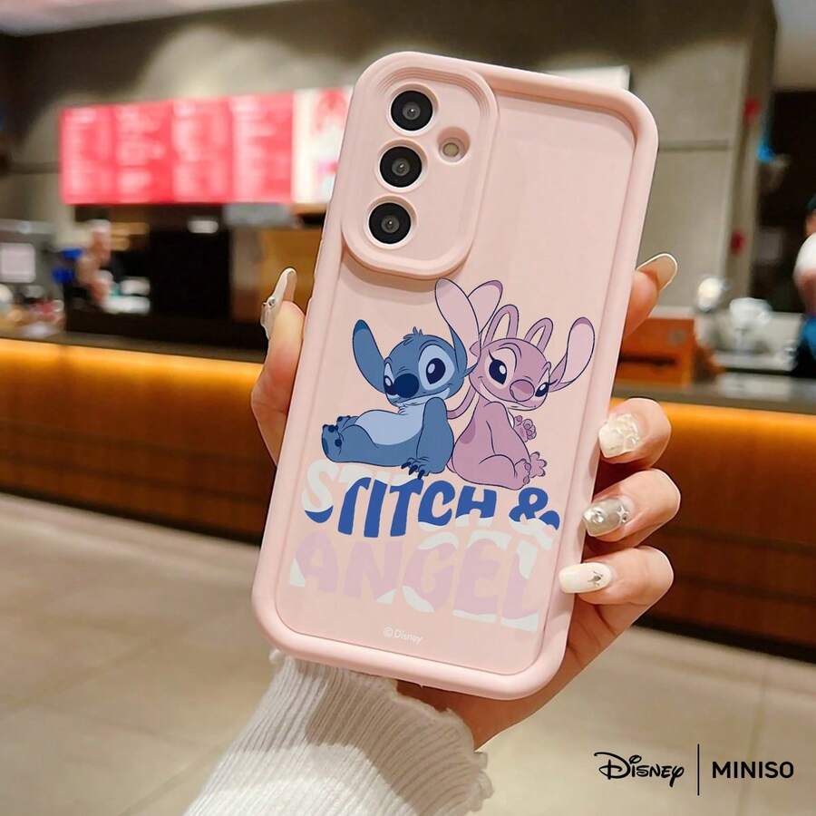 Miniso 名创优品迪士尼史迪奇和天使情侣TPU手机壳，可爱配色，适用于三星S26 Ultra/S26 Edge/S26 Plus/S26/S25 Ultra/S25 Plus/S25/S25FE/S25Edge/S24 Ultra/S24 Plus/S24/S24FE/S23FE/S23 Ultra/S23 Plus/S23/S22 Ultra/S22 Plus/S22/S21 Ultra/S21 Plus/S21/A15/A16/A17/A23/A24/A25/A26/A33/A34/A35/A36/A52/A53/A54/A55/A56/A71/A72/A73，圣诞礼物送给女朋友 - 粉色 - 查看 1