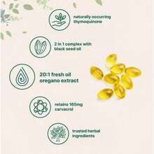 Gozycity-Oregano Oil With Black Seed Oil 6000mg Softgels – 150 Count (75-Day Supply) |   Dual Action Immune Support For Respiratory & Gut Health |   Non-GMO, Gluten Free – 2-In-1 Formula With Carvacrol & Thymoquinone - 1PC - 查看 3