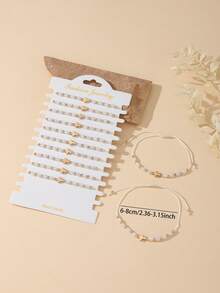 12 chiếc vòng tay nữ thời trang đính đá hematit hình thánh giá, kiểu dáng bện thủ công, thích hợp cho phái nữ đeo hàng ngày, đi nghỉ mát, trang trí, làm quà tặng và mặc thường ngày. - Nhiều màu - Xem 4