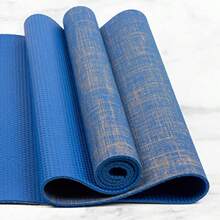 'Myga Jute Yoga Mat High Performance Vegan Floor Exercise Mat Eco Friendly Biodegradable Yoga Mat with PVC Backing 72'' x 24'' 0.2'' Thickness' - Azul / Patchwork - Ver 6