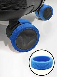 8/4/1pc Unisex Luggage Wheel Protective Covers: Shockproof, Silent, Noise-Reducing Silicone Protective Covers. Essential Travel Companion, Suitable For Various Travel, Family Camping, Beach Outings, Summer Vacations And Back To School Season. Practical And Essential Travel Accessory. - Multicolor - View 7