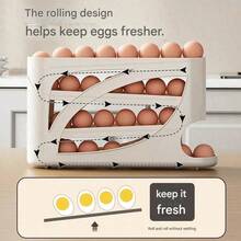 Multi-Layer Large Capacity Refrigerator Egg Storage Box, Sliding Rotatable Egg Tray, Fresh-Keeping - Multicolor - View 2