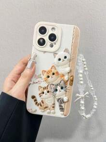 Dây đeo tay màu be in hình mèo dễ thương, ốp lưng điện thoại chống rơi sáng tạo, tương thích với iPhone 17/17Pro/17ProMax/16/11/16Pro/16Plus/16ProMax/16E/15ProMax/13/14/12/XS/XR/7G/8P, Galaxy S26/S26Plus/S26 Ultra S25/S25Plus/S25 Ultra/A16/A36/A26/A56/A50/A12/A32/A52/A72/A51/A21S/A13/A14/S24/S24Plus/S24Ultra/S20/S23/S22/A53/S20FE/S21 - Nhiều màu - Xem 2