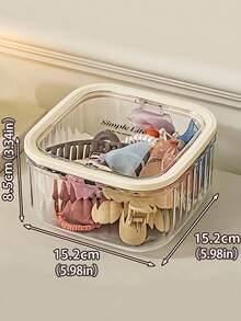 1 pieza Organizador de maquillaje multifuncional a prueba de polvo para escritorio, caja de almacenamiento de cosméticos y papelera - Multicolor - Ver 12