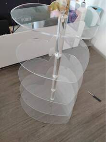 Soporte acrílico transparente redondo para pastel, torre de pastel de boda, estante de exhibición de mesa de postres, soporte de pastel de varios niveles para fiesta de cumpleaños - transparente - Ver 16