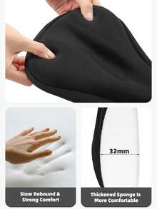 WEST BIKING Bicycle Seat Cover Thickened Memory Foam Comfortable Mountain Bike Seat Cushion Cycling Accessory. - Black - View 9
