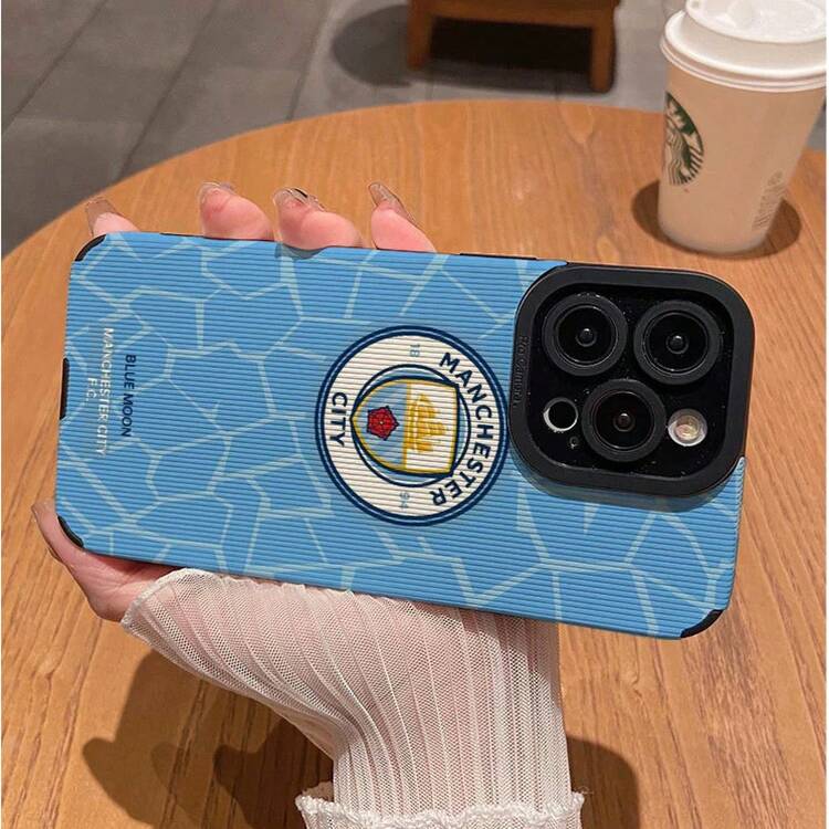 [24h Dispatch From DE-ES]Apple 17  21 22 23 24 25 26Galaxy Suitable For IPhone15Pro Phone Case 13/12 Football Champions League Manchester City Icon Personalized Soft Case Apple 15promax Phone Case 13pro Personalized Creative Artistic Style 11 - 黑色 - 查看 2