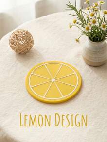 2pcs Set Random Color Cute Fruit Shaped Drink Coasters, Heat-Resistant Flexible Silicone Cup Mats For Coffee Mugs, Anti-Slip Semi-Transparent Table Placemats Bowl Pads, Summer Home Dining Room Decor Kitchen Essentials - 彩色 - 查看 3