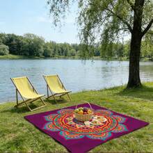 1 pieza Esterilla de playa y camping al aire libre, Manta de playa estilo bohemio mandala, hecha de poliéster, extra grande y suave, toalla de playa, esterilla de picnic, ligera y duradera, adecuada para todas las estaciones, con estampado digital, lavable y resistente al color, fácil de almacenar y transportar - C - Ver 4