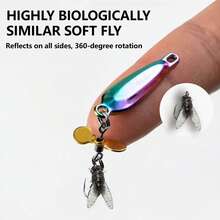 5 Pcs Colorful Soft Bait Fishing Lure With Flashing Blade For Fly Hook And Tandem Hooks Micro Jigging Realistic Insect Motion Freshwater Stream Lake Fishing - Multicolor - View 3
