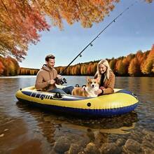 1pc Extra Large Inflatable Boat, Outdoor Enthusiasts' Water Cruising Companion! Wide Boat Design Can Accommodate 2-3 People, Thick PVC Material Durable And Tear-Resistant. Whether Drifting On Lakes, Sightseeing On Rivers, Or Playing In The Sea, It Can Steadily Support You And Your Friends To Fully Enjoy The Water Activities. - Multicolor - View 9
