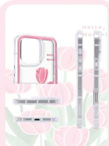 New Transparent Saffron Scented Edge Design Full Coverage Shockproof TPU Fashion Phone Case For IPhone11 12 13 14 15 16 17 Pro Max - Clear - View 4