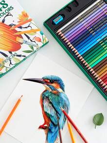 Ruột bút chì màu gốc dầu 48P/76P, bút màu chuyên nghiệp vẽ graffiti bằng tay, màu sắc tươi sáng, độ lên màu cao, ruột bút chì vẽ tranh nghệ thuật chuyên nghiệp. - Nhiều màu - Xem 8