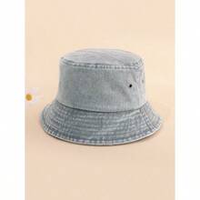 1pc Unisex Solid Color Retro Foldable Bucket Hat, Vintage Washed Outdoor Sun Protection Hat, Suitable For Everyday Use - 彩色 - 查看 8