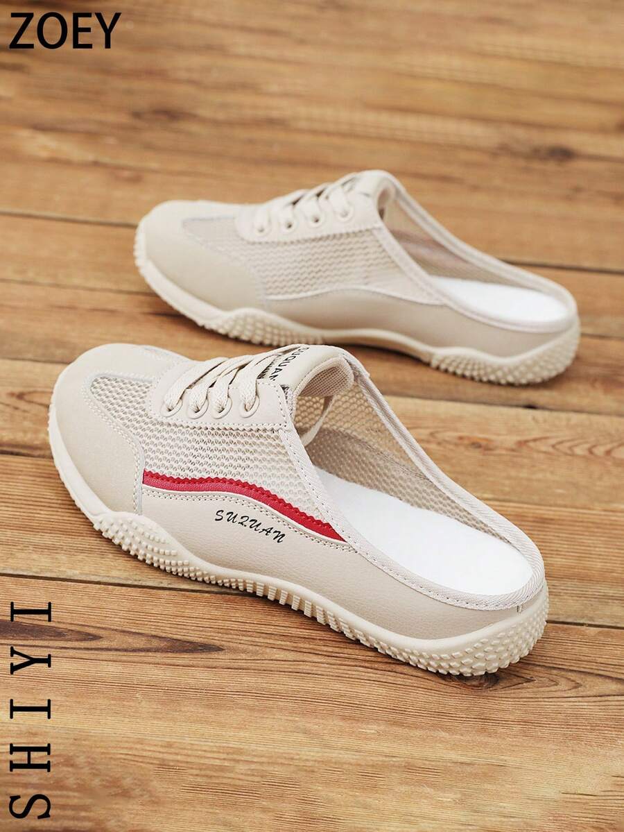 Women's Breathable Mesh White Shoes, Versatile Casual Sports Shoes