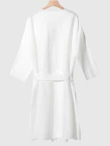 Disposable Bath Robe, Extra Long Bath Robe, Portable Travel Towel, Hotel Bathrobe, Unisex, All Season, Suitable For Travel And Business Trip (Random Color And Style) - White - View 7