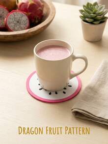 2pcs Set Random Color Cute Fruit Shaped Drink Coasters, Heat-Resistant Flexible Silicone Cup Mats For Coffee Mugs, Anti-Slip Semi-Transparent Table Placemats Bowl Pads, Summer Home Dining Room Decor Kitchen Essentials - 彩色 - 查看 4