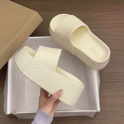 Dép lê đế dày một quai mới năm 2025, dép lê đế xuồng mùa hè dành cho nữ, dép đi trong nhà thoải mái.