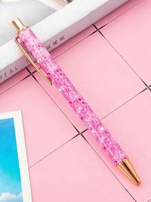 3支/7支装心形金属圆珠笔，按压式设计，优雅女士圆珠笔，简约印花圆珠笔，适合日记和送礼，精美钢笔礼品，办公及学习日记笔，婚礼、情人节、感恩节、毕业礼物 - 愛心筆 - 查看 12